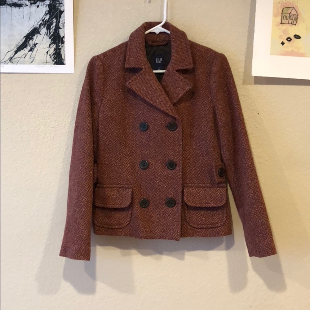 {Gap}- Size 4- Herringbone Pea Coat